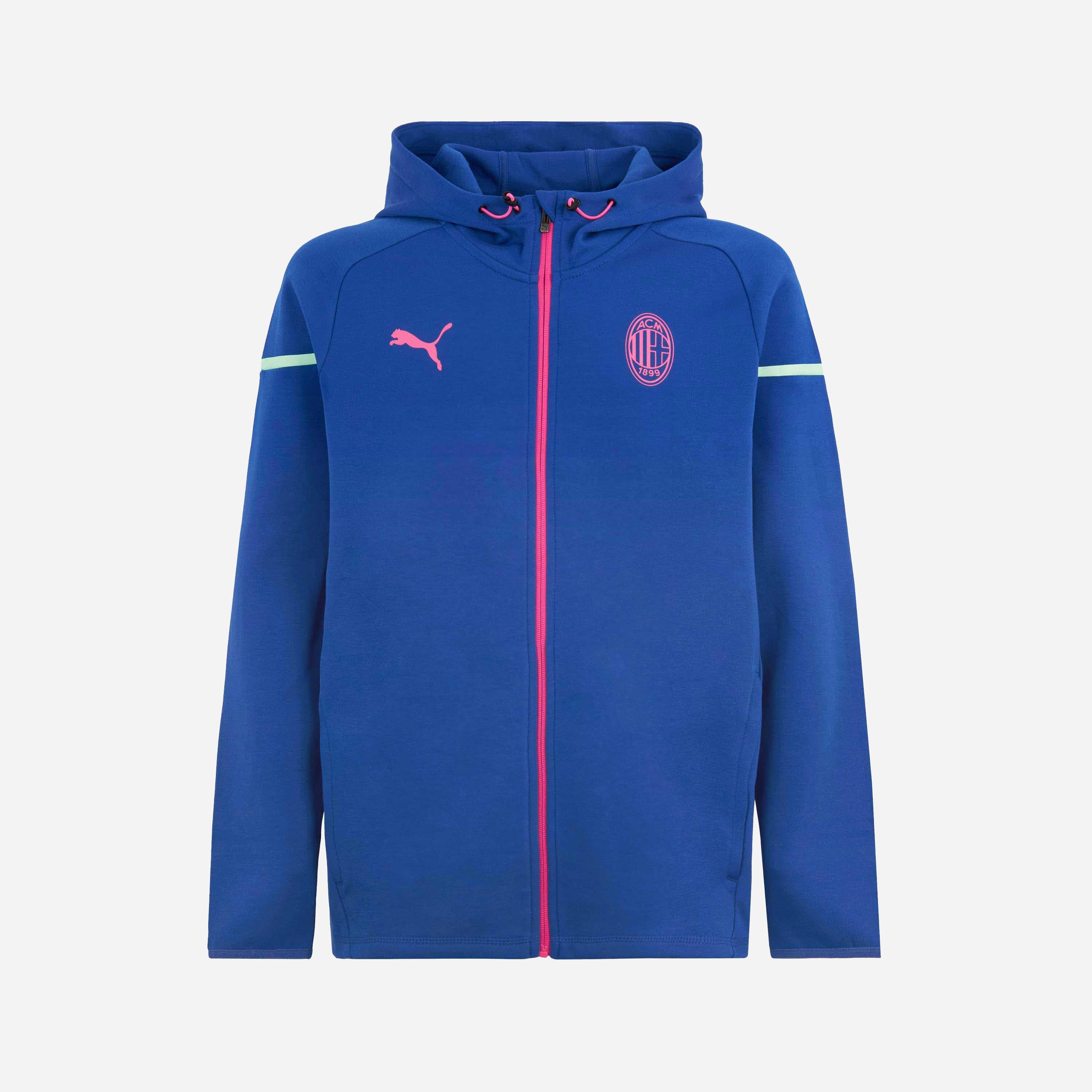 FELPA MILAN CASUALS PROMO 2023/24 CON ZIP E CAPPUCCIO