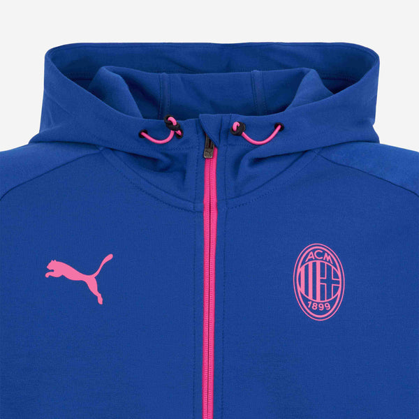 FELPA MILAN CASUALS PROMO 2023/24 CON ZIP E CAPPUCCIO