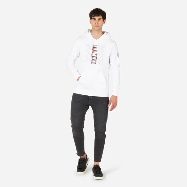 FELPA MILAN FOOTBALL CORE CON CAPPUCCIO E STAMPA