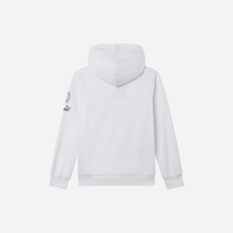 FELPA MILAN FOOTBALL CORE BAMBINO CON CAPPUCCIO E STAMPA